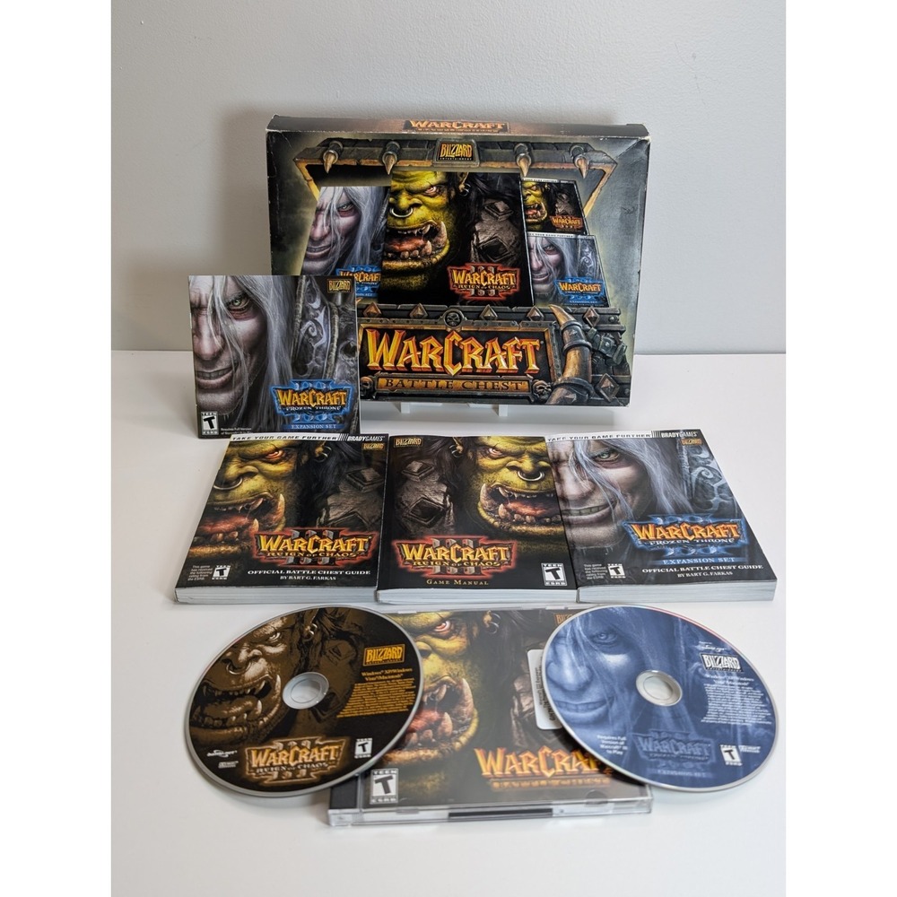 Blizzard Warcraft Battle Chest PC Game Reign of Chaos Frozen Throne Expansion Se